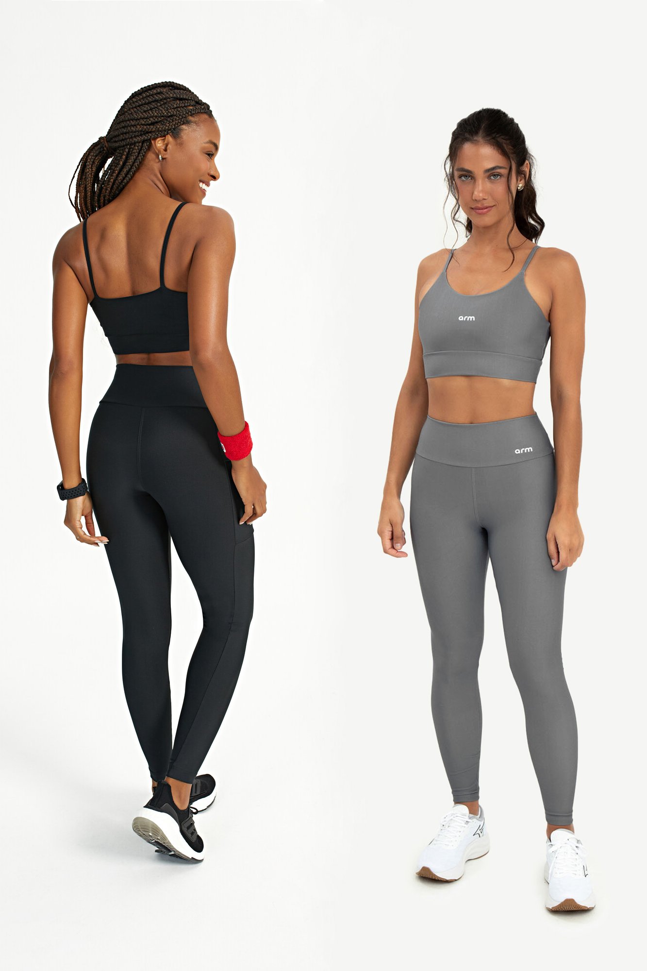 Kit 2 Conjuntos Legging e Top Graphite + Darkness bolso lateral