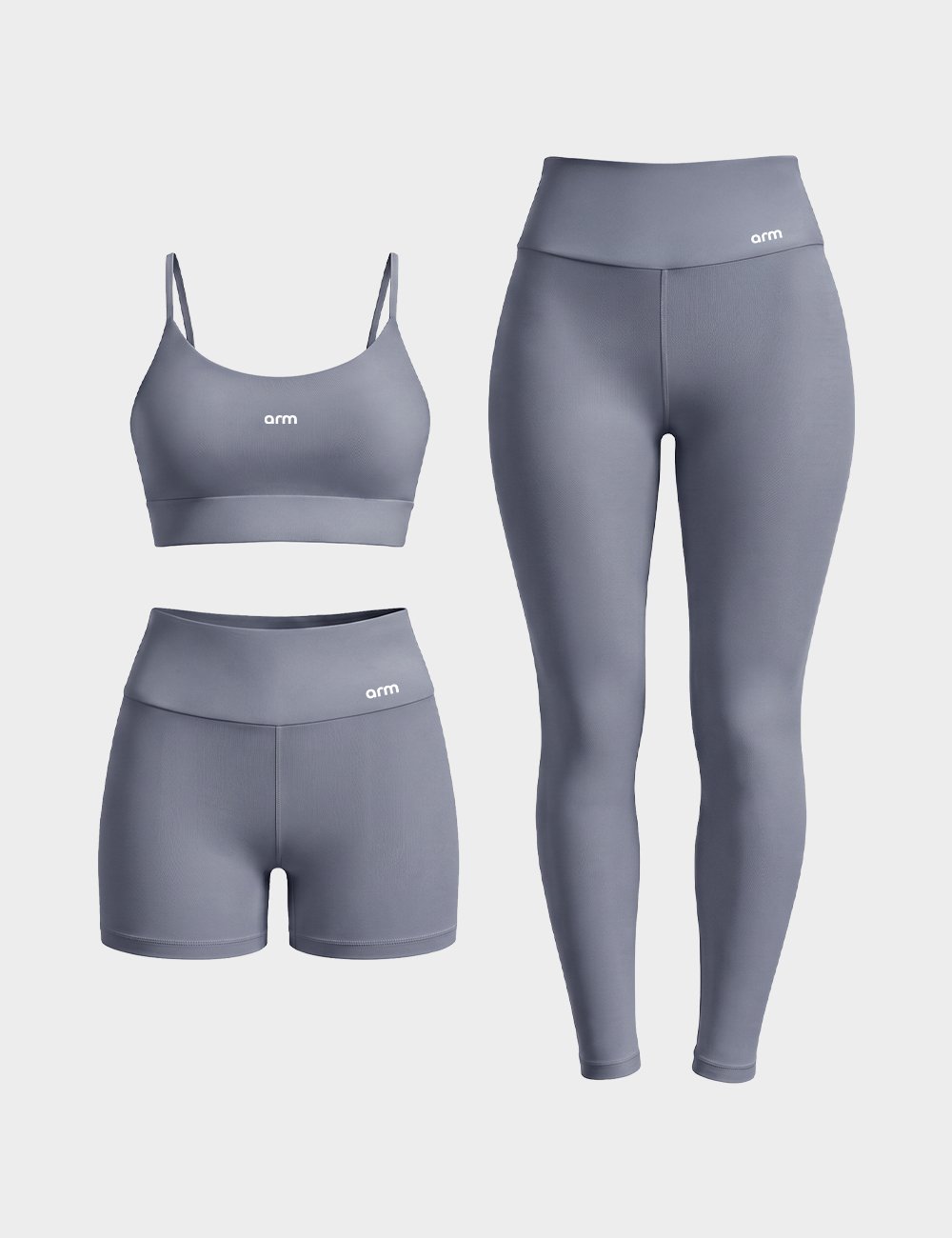 kit Conjunto Fitness Legging e Short PowerSlim + Top Alça Digital