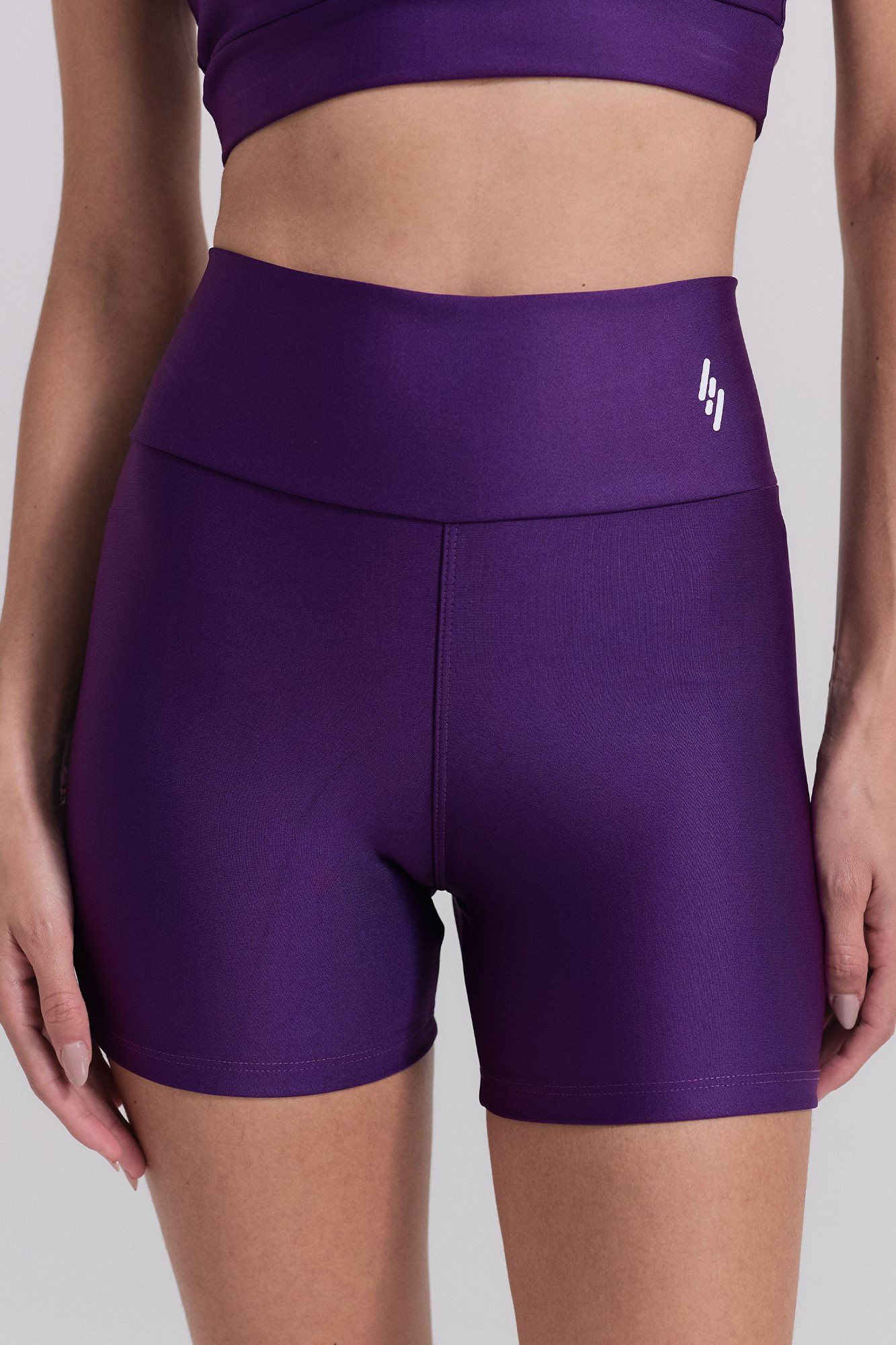 Conjunto Roxo Short Bolso PowerSlim +Top Decote U Mirtilo