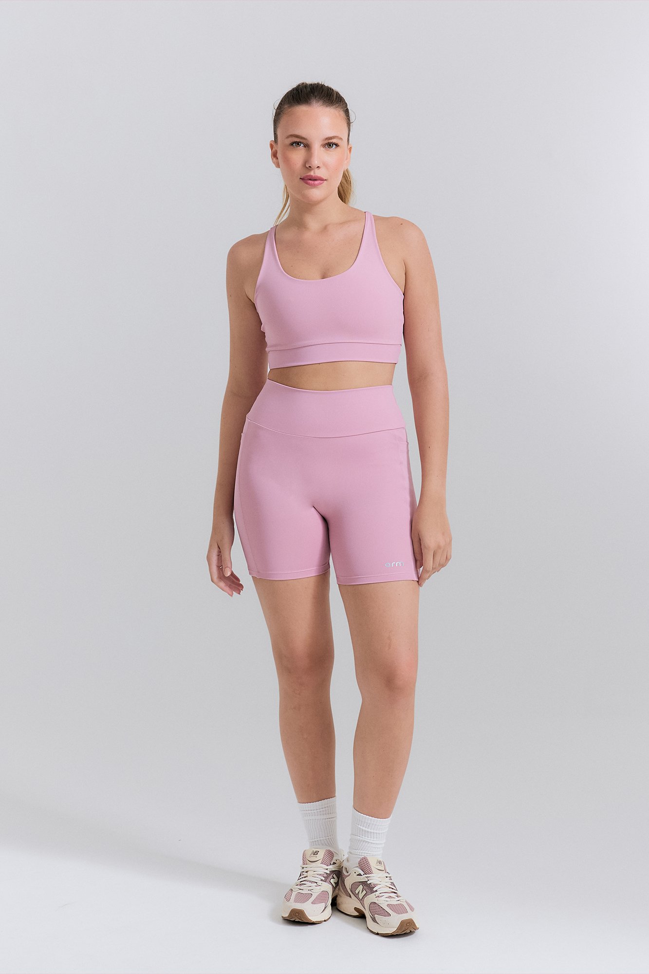 Short Fitness Bolso Lateral Premium Rosa Aurora